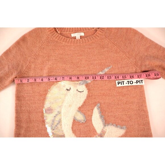 Lauren Conrad Women's Narwhal Sweater Pink Sequin Embellished Knit Size Small - Picture 9 of 16